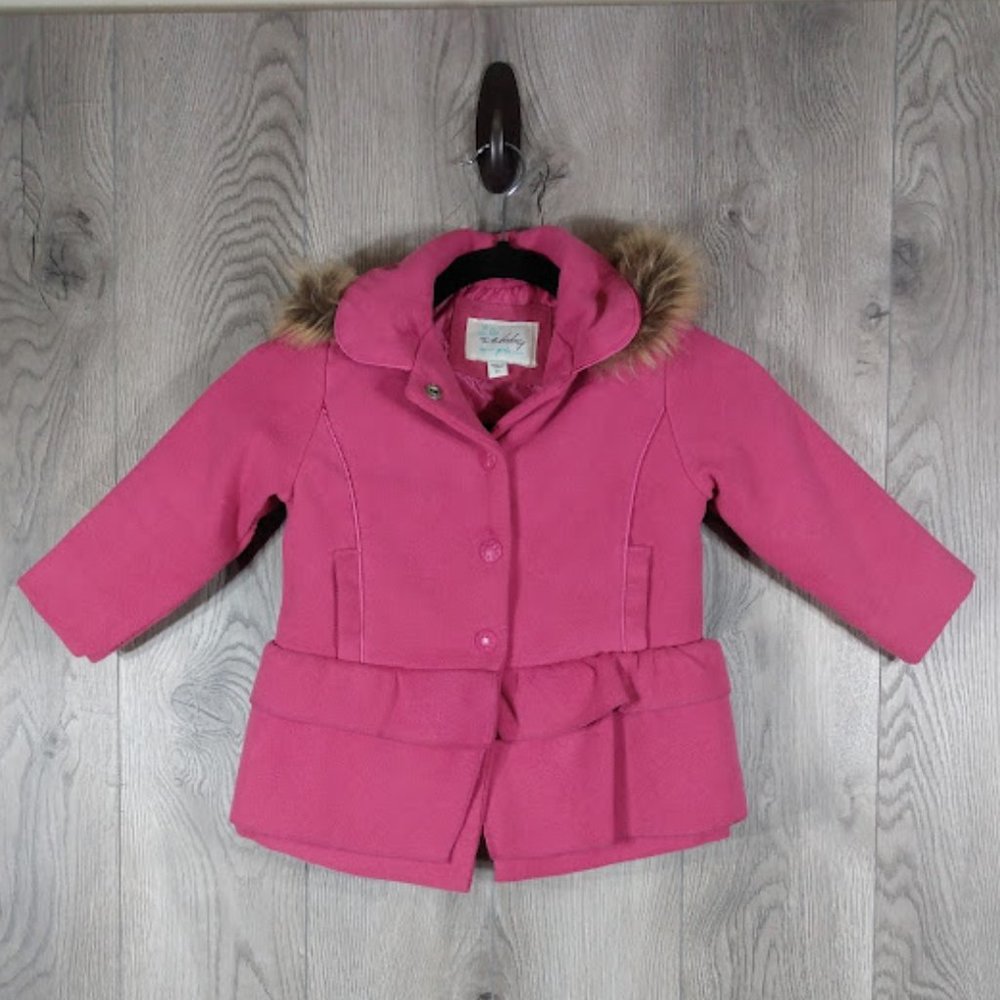 Sebby Jacket Toddler Girl's 2T Long Sleeve Fleece Detachable Hood